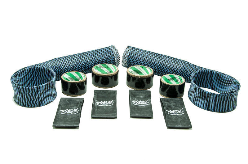 Upper Radiator Hose Skin Kit- Carbon Fiber/Kevlar Includes Upper & Lower Skins & Boa Clamps BLUE