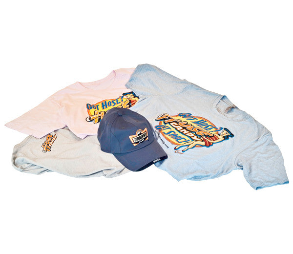 All three colors of shirts.  Blue, Gray and Pink.