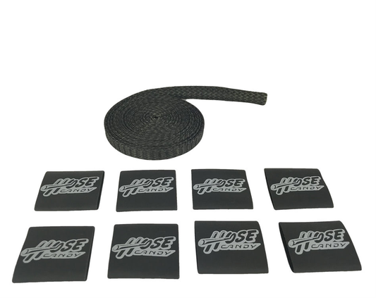 Black 1/2" Carbon Fiber/Kevlar Hose Skin Kit