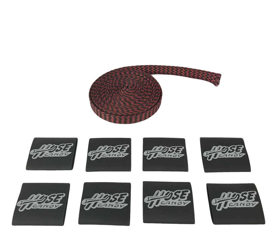 Red 1/2" Carbon Fiber/Kevlar Hose Skin Kit