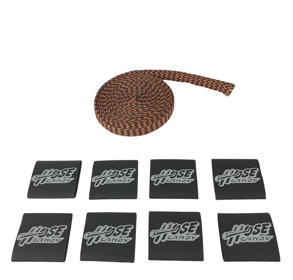 Orange 1/2" Carbon Fiber/Kevlar Hose Skin Kit