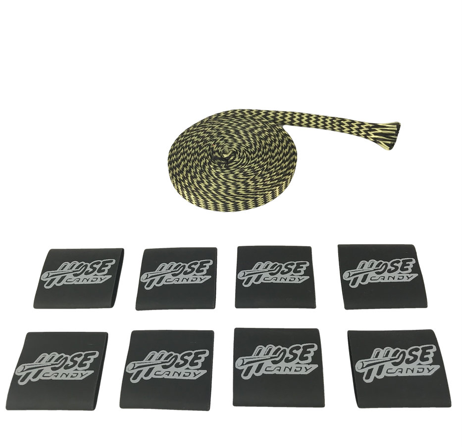 Yellow 1/2" Carbon Fiber/Kevlar Hose Skin Kit