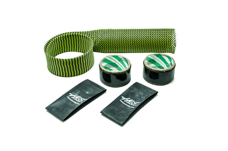 Upper Radiator Hose Skin Kit- Green Carbon Fiber/Kevlar Includes Upper Skins & Boa Clamps