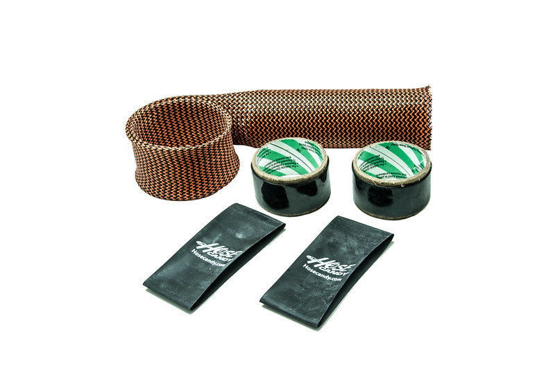 Upper Radiator Hose Skin Kit- Orange Carbon Fiber/Kevlar Includes Upper Skins & Boa Clamps