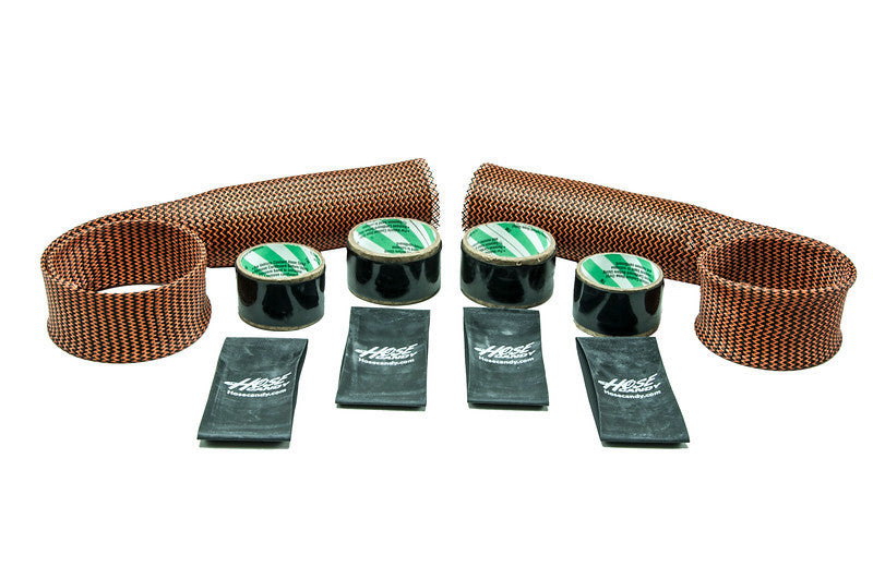 Upper Radiator Hose Skin Kit- Carbon Fiber/Kevlar Includes Upper & Lower Skins & Boa Clamps ORANGE