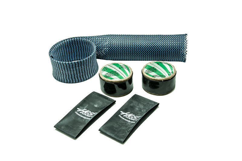 Upper Radiator Hose Skin Kit- Blue Carbon Fiber/Kevlar Includes Upper Skins & Boa Clamps